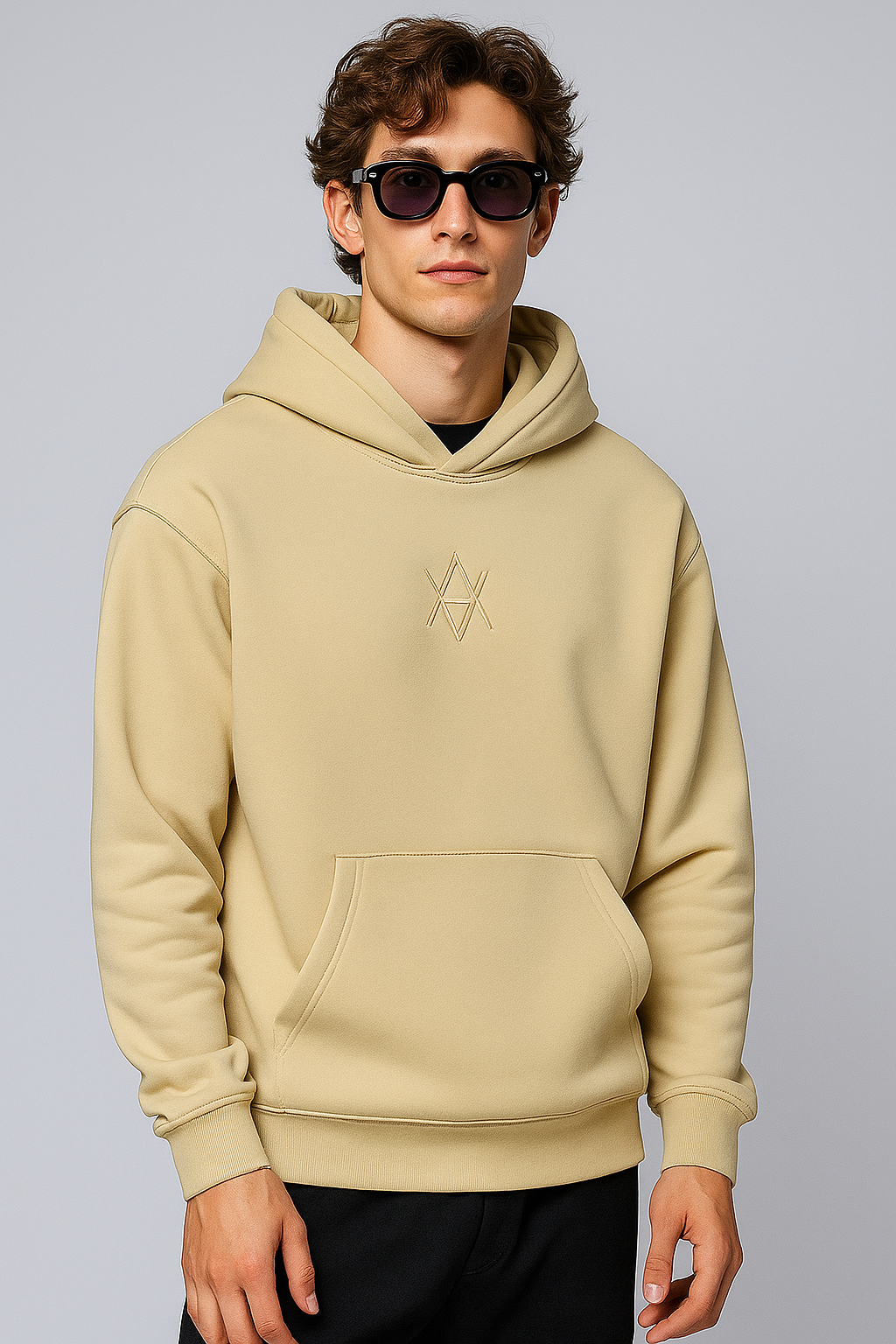 Premium Oversized Hoodie – Sand Beige