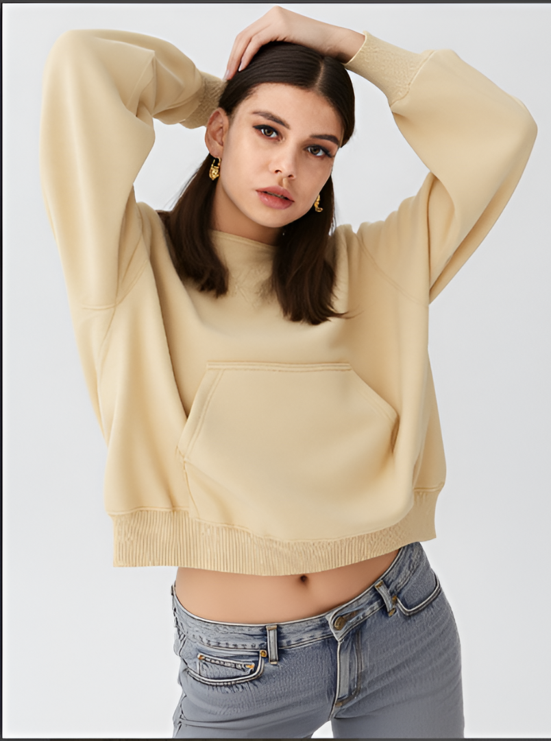 Premium Oversized Hoodie – Sand Beige