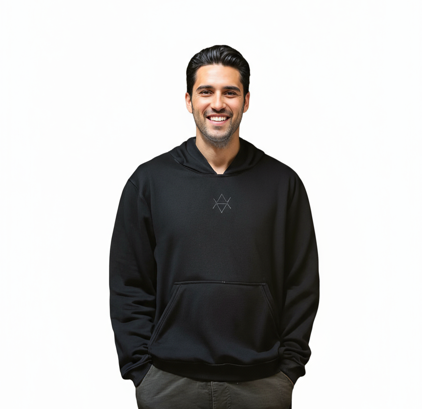 350 GSM Premium Oversized Hoodie – Jet Black