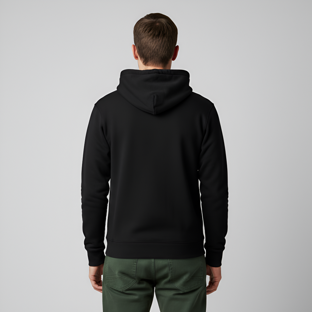 350 GSM Premium Oversized Hoodie – Jet Black